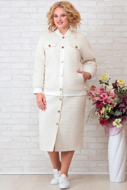 Юбочный костюм Aira Style 837 молоко