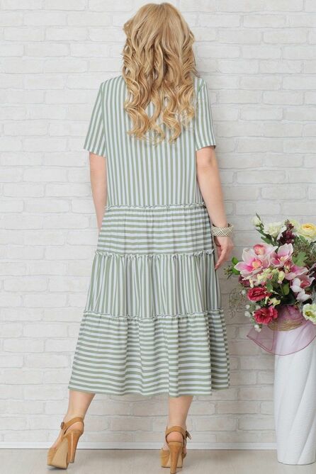 Повседневное платье Aira Style 803 зеленая_полоска