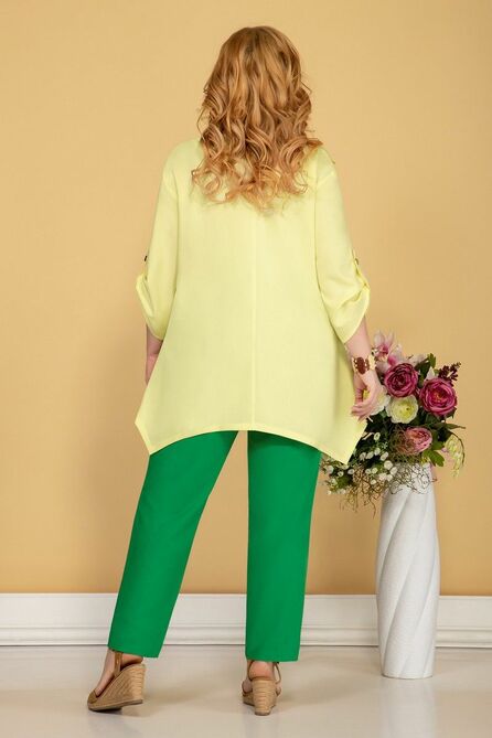 Брюки, Блуза Aira Style 799 желто-зеленый