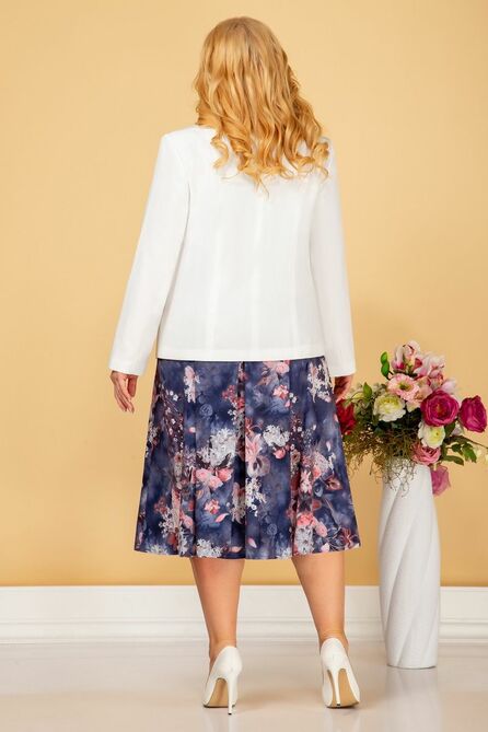 Плательный комплект Aira Style 928 цветы_синий Плательный комплект Aira Style 928 цветы_синий