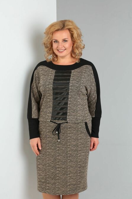 Повседневное платье AMORI 9556 бежевый