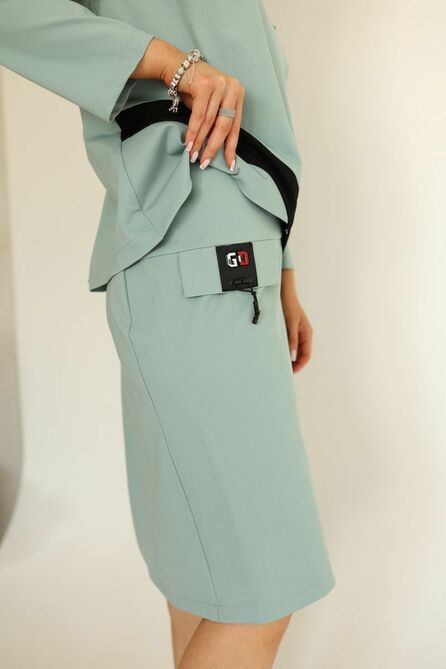 Костюм с блузкой AMORI 7034 бирюза