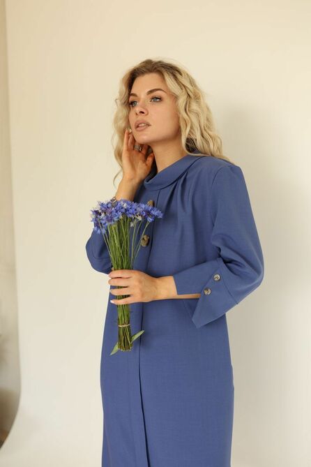 Офисное платье AMORI 9579 синий