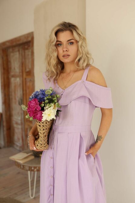 Повседневное платье AMORI 9582 лаванда