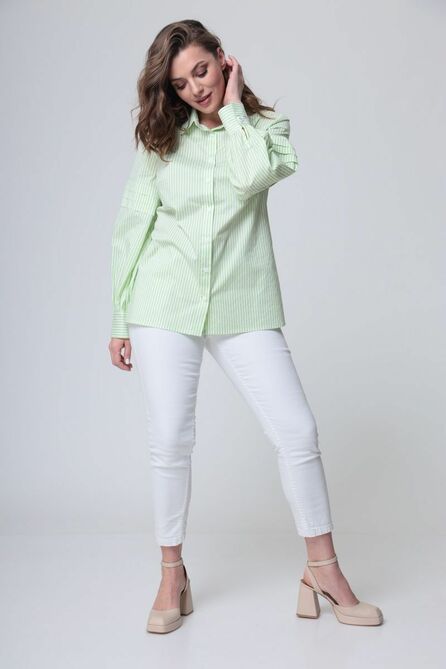 Блузка Anastasia Mak 1017 полоска_салат