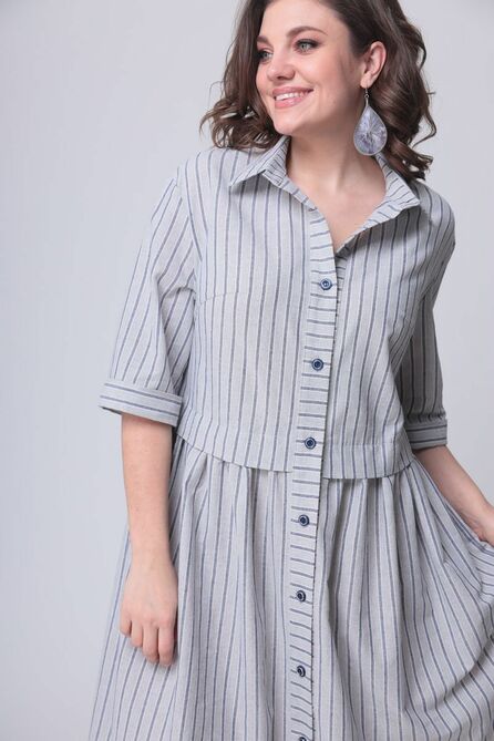 Повседневное платье Anastasia Mak 1021 полоска_синяя