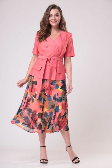 Юбочный костюм Anastasia Mak 727 розовый