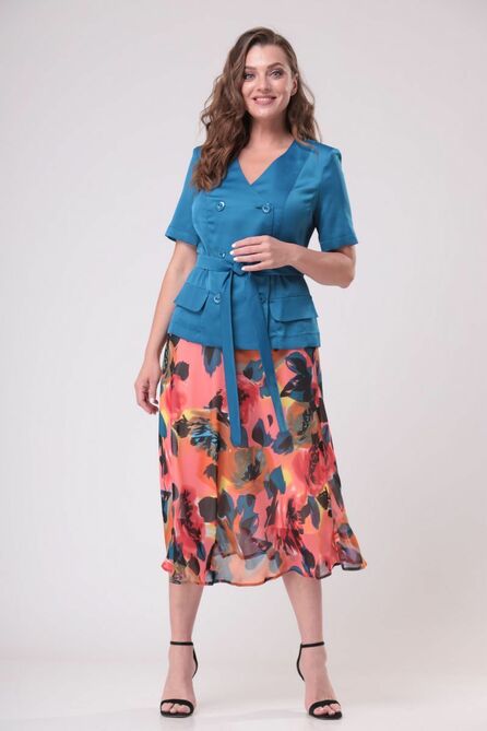 Юбочный костюм Anastasia Mak 727 синий