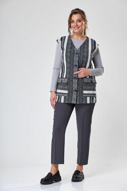 Костюм брючный Anastasia Mak 1058 серый