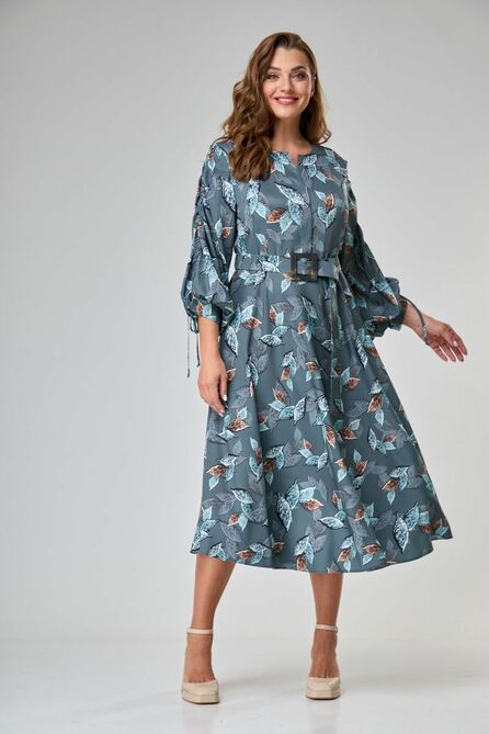 Повседневное платье Anastasia Mak 1054 серый_мультиколор