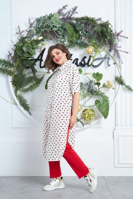 Брюки, Блуза Anastasia 645 красный