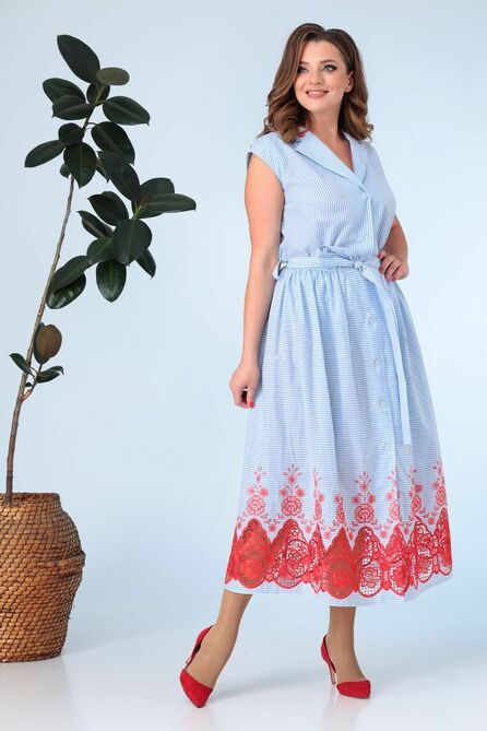 Повседневное платье Anastasia 651 голубой
