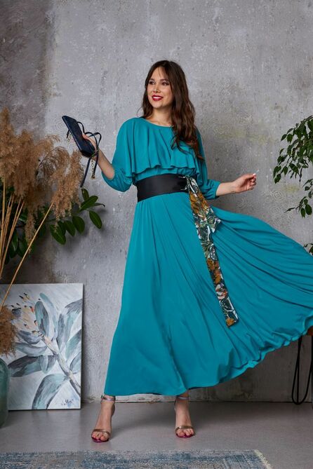 Повседневное платье Anastasia 784а изумруд