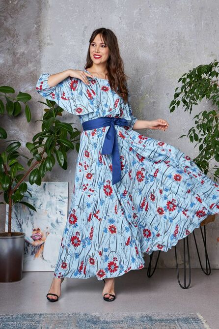 Повседневное платье Anastasia 786а голубой