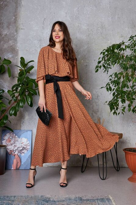 Вечернее платье Anastasia 787а светло-коричневый