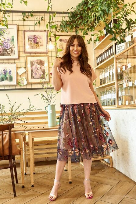 Костюм с блузкой Anastasia 810 персик