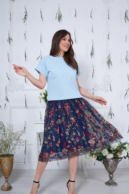 Костюм с блузкой Anastasia 815 голубой Костюм с блузкой Anastasia 815 голубой