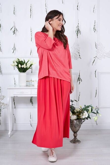 Костюм с блузкой Anastasia 822 коралл