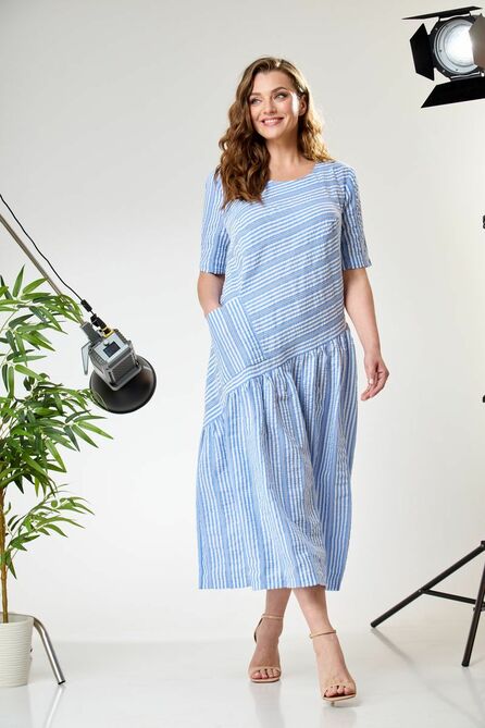 Повседневное платье Anastasia 840 светло-васильковый