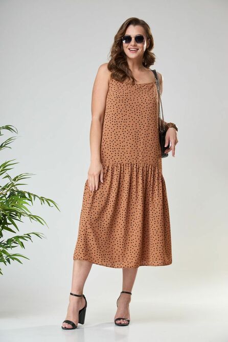 Повседневное платье Anastasia 875 корица