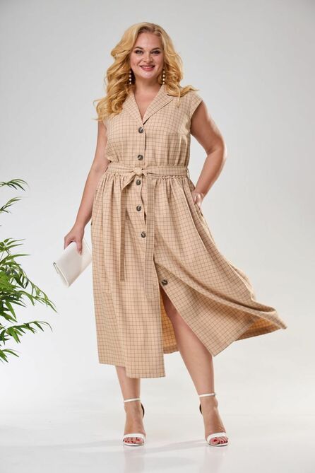 Повседневное платье Anastasia 866 песочный