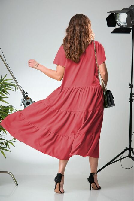 Повседневное платье Anastasia 864 коралл