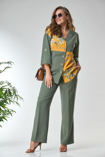 Костюм брючный Anastasia 859 олива