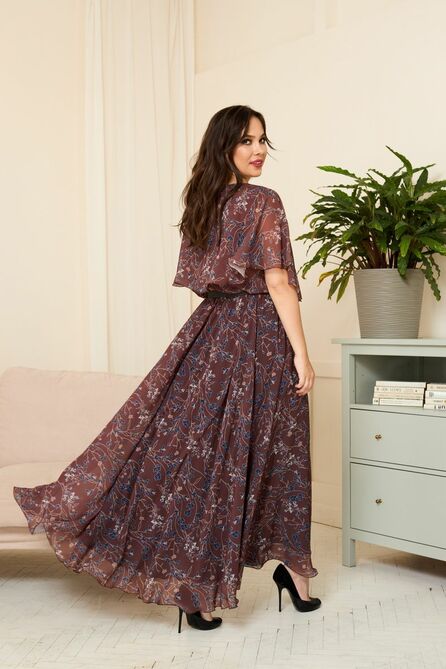 Повседневное платье Anastasia 891 коричневый