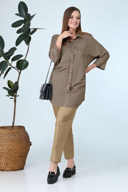 Брюки, Блуза Anastasia 680 горчица