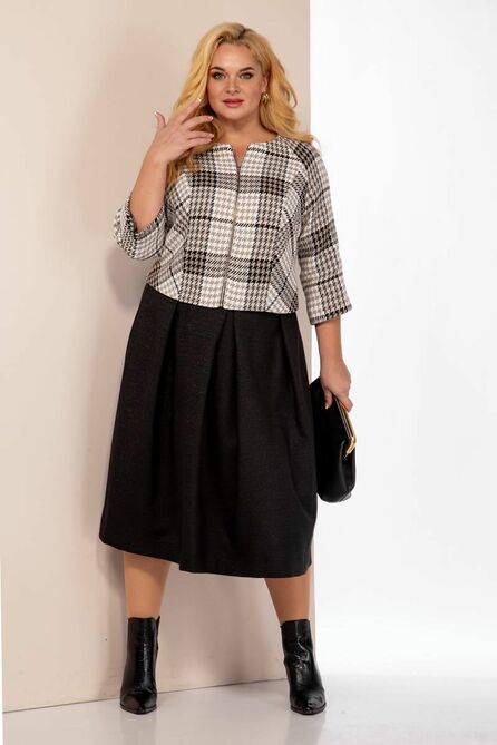 Юбочный костюм Anastasia 922 кофейный/черный