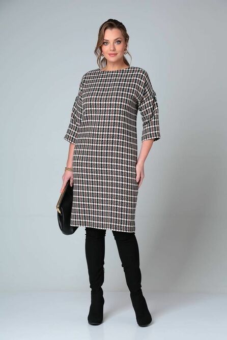 Офисное платье Anastasia 928 черно-рыжий Офисное платье Anastasia 928 черно-рыжий