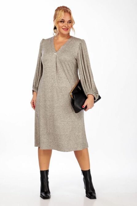 Повседневное платье Anastasia 953 бежевый