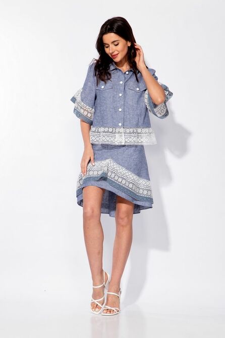 Юбочный костюм Andrea Fashion 2240 синий