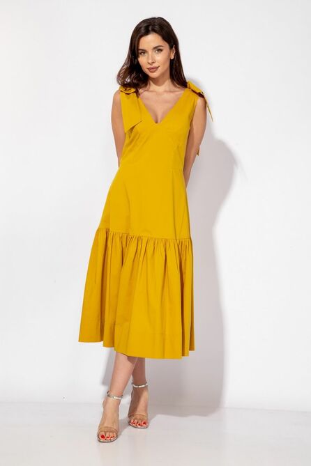 Повседневное платье Andrea Fashion 2248 горчица