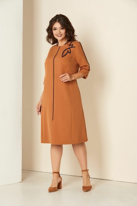 Повседневное платье Andrea Style 00290 рыжий Повседневное платье Andrea Style 00290 рыжий