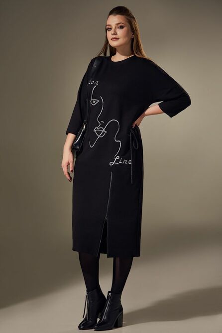 Повседневное платье Andrea Style 00309 чёрный Повседневное платье Andrea Style 00309 чёрный