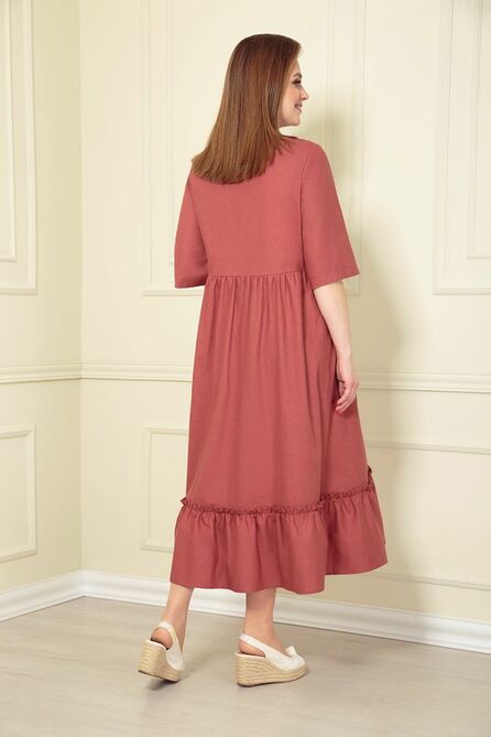 Повседневное платье Andrea Style 0359 терракот Повседневное платье Andrea Style 0359 терракот
