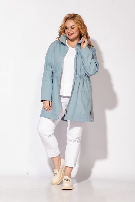 Тренч Andrea Style 2218 голубой Тренч Andrea Style 2218 голубой