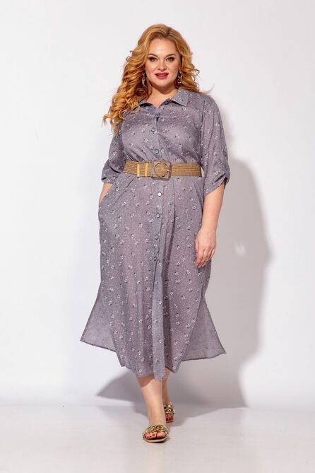 Повседневное платье Andrea Style 00257 серый Повседневное платье Andrea Style 00257 серый