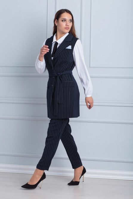 Костюм брючный Anelli 609 т.синий_белая_полоска