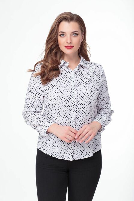 Блузка Anelli 738 белый-горох