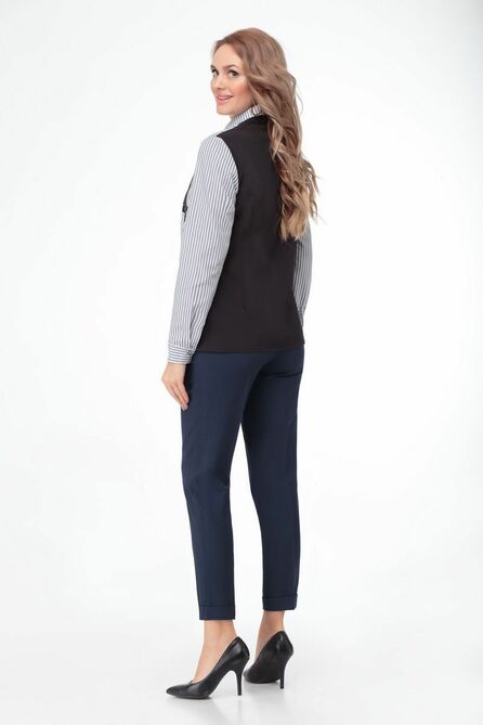 Блузка Anelli 811 черный_полоска