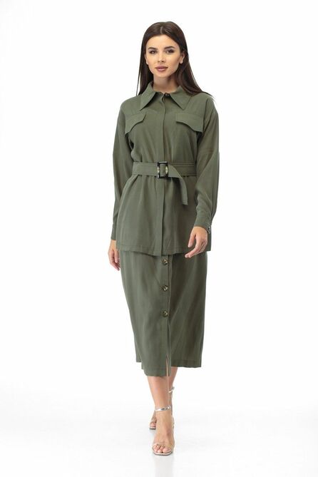 Костюм с блузкой Anelli 874 хаки