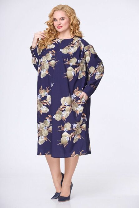 Повседневное платье Anelli 1188 синий_лимон