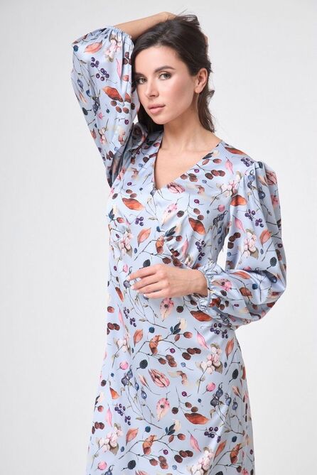 Повседневное платье Anelli 1045 голубой_армани