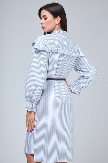 Повседневное платье Anelli 1024 полоска_серо-голубая