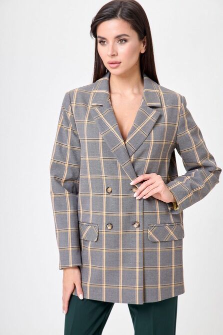 Жакет Anelli 898 клетка_оранжевая