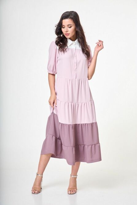 Повседневное платье Anelli 1057 черника+йогурт