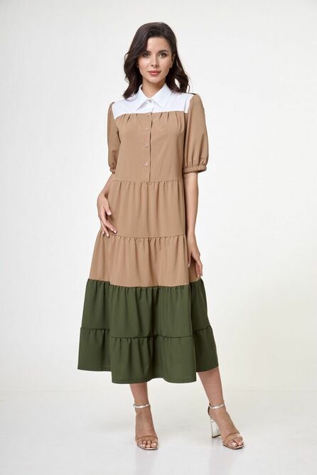 Повседневное платье Anelli 1057 ириска