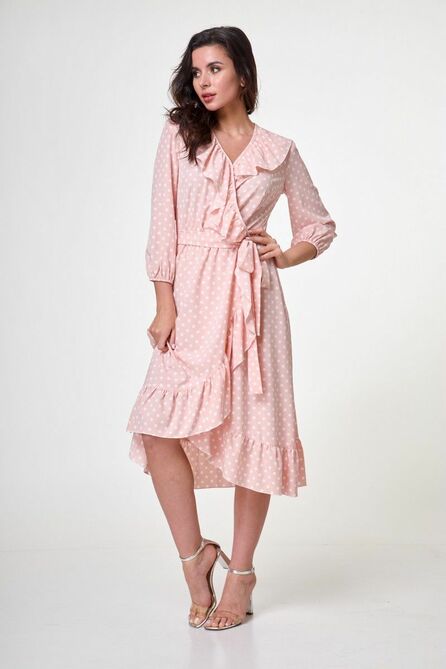 Вечернее платье Anelli 680 горох_розовый